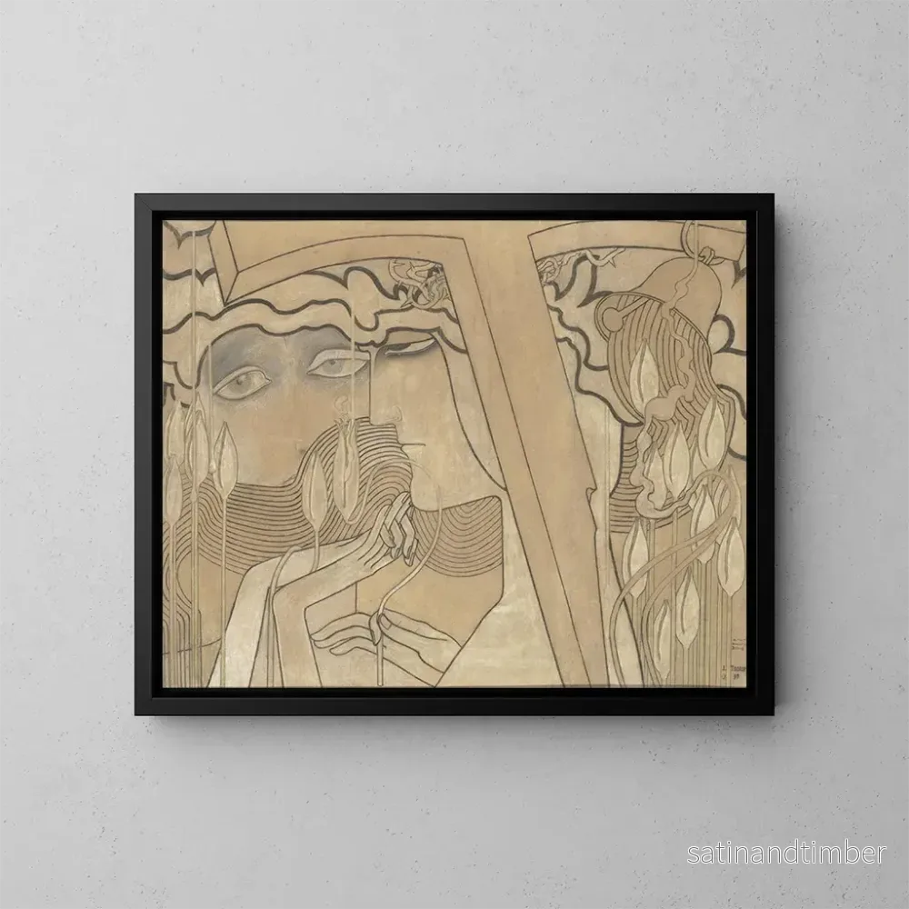 Reproduktion av målningen av Begär och tillfredsställelse - Jan Toorop