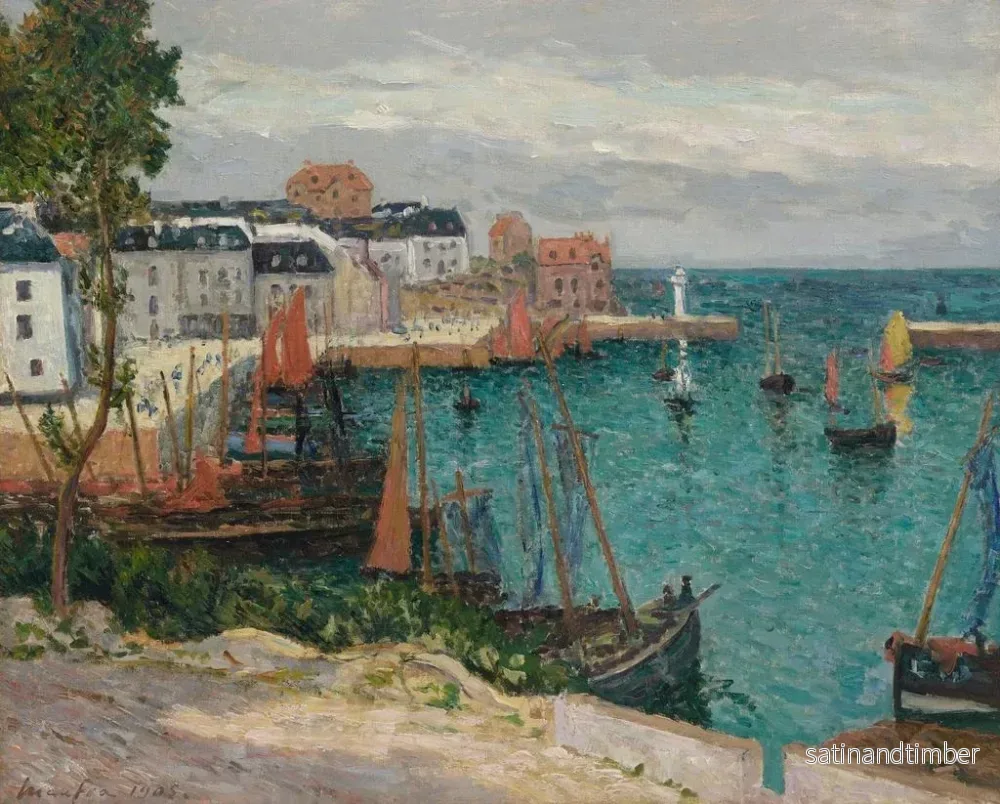 Reproduktion av målningen av Le port de Sauzon, Belle-Île-en-Mer - Maxime Maufra - Bild 2