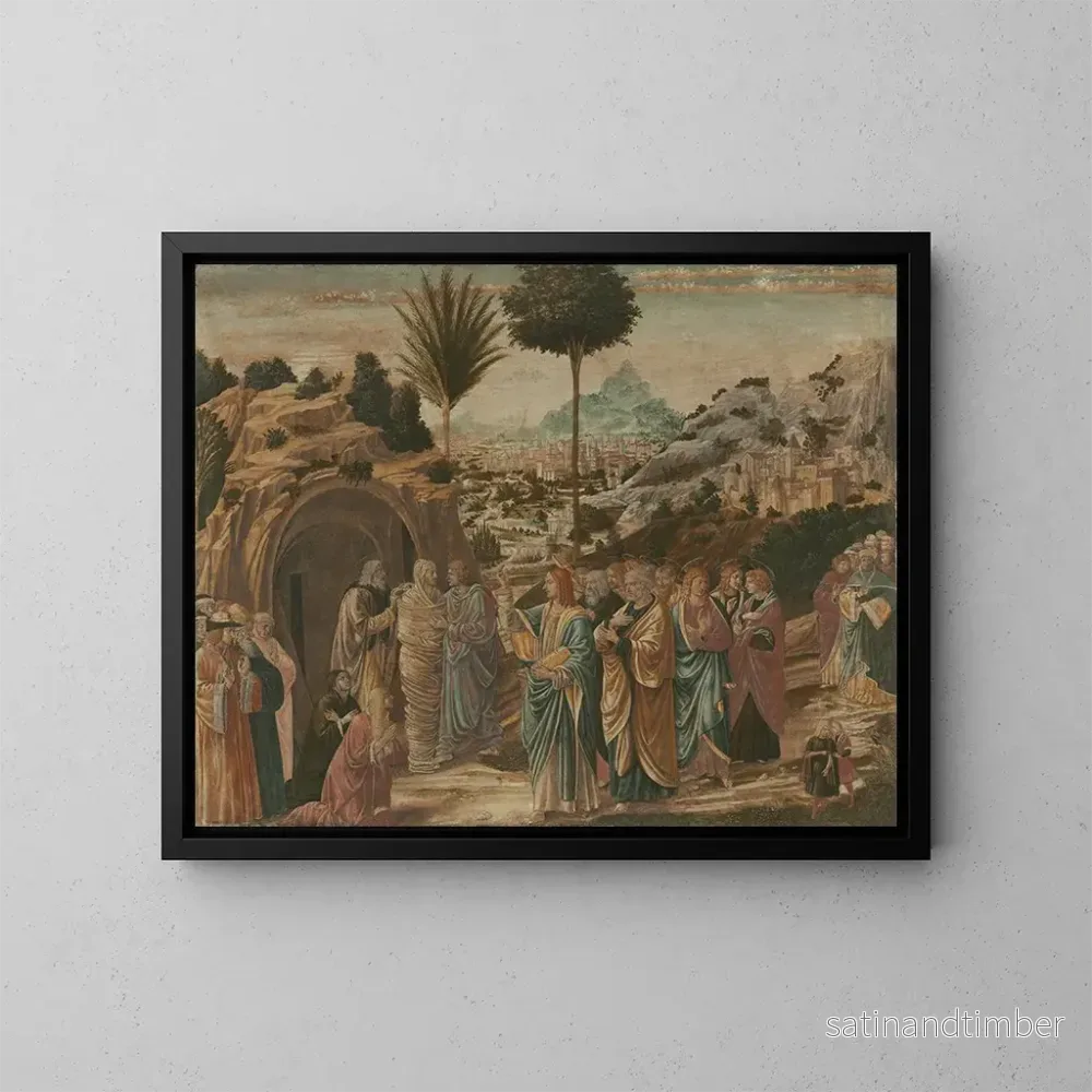 Reproduktion av målningen La resurrección de Lázaro - Benozzo Gozzoli