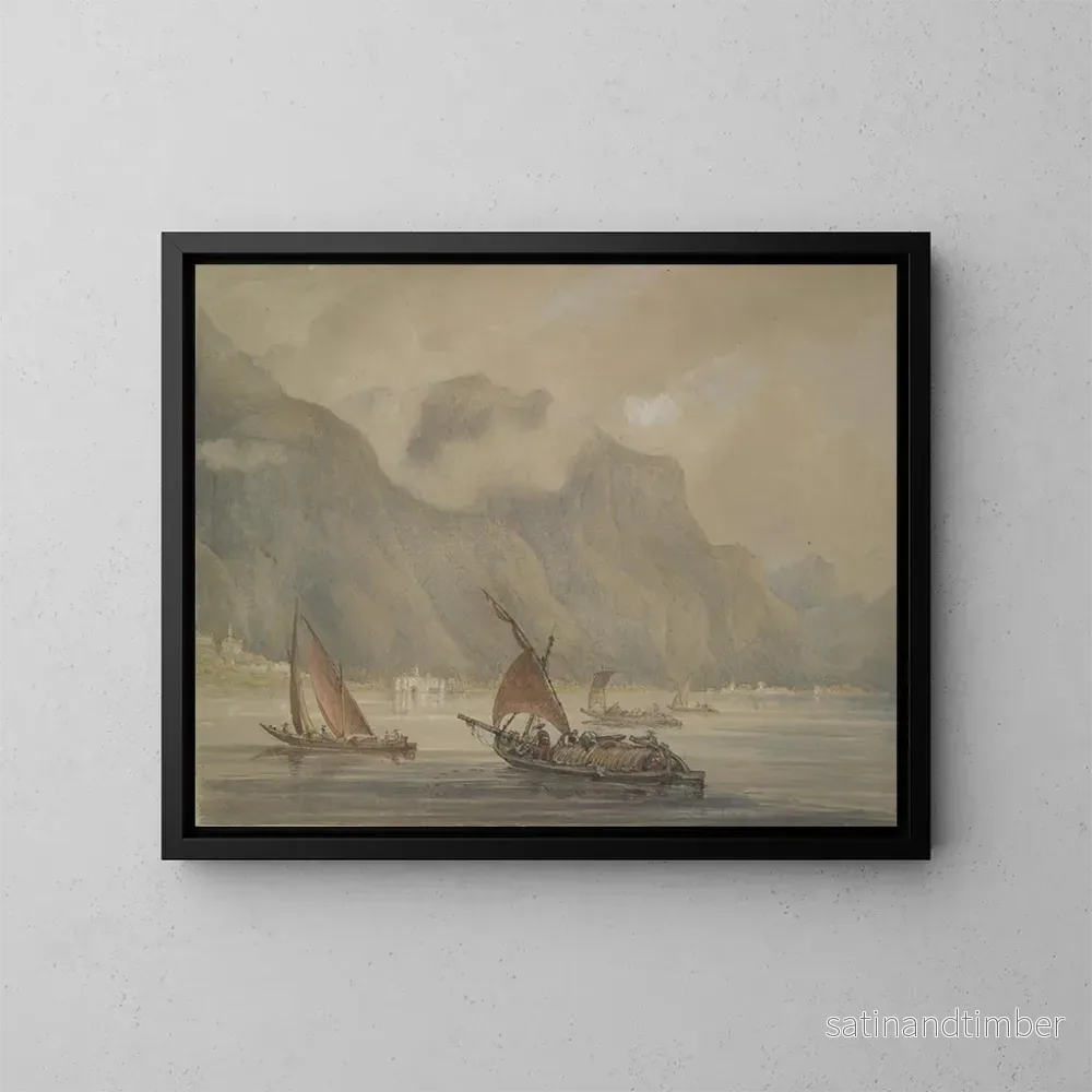 Reproduktion av målningen Château de Chillon, Genève-sjön - William Alfred Delamotte