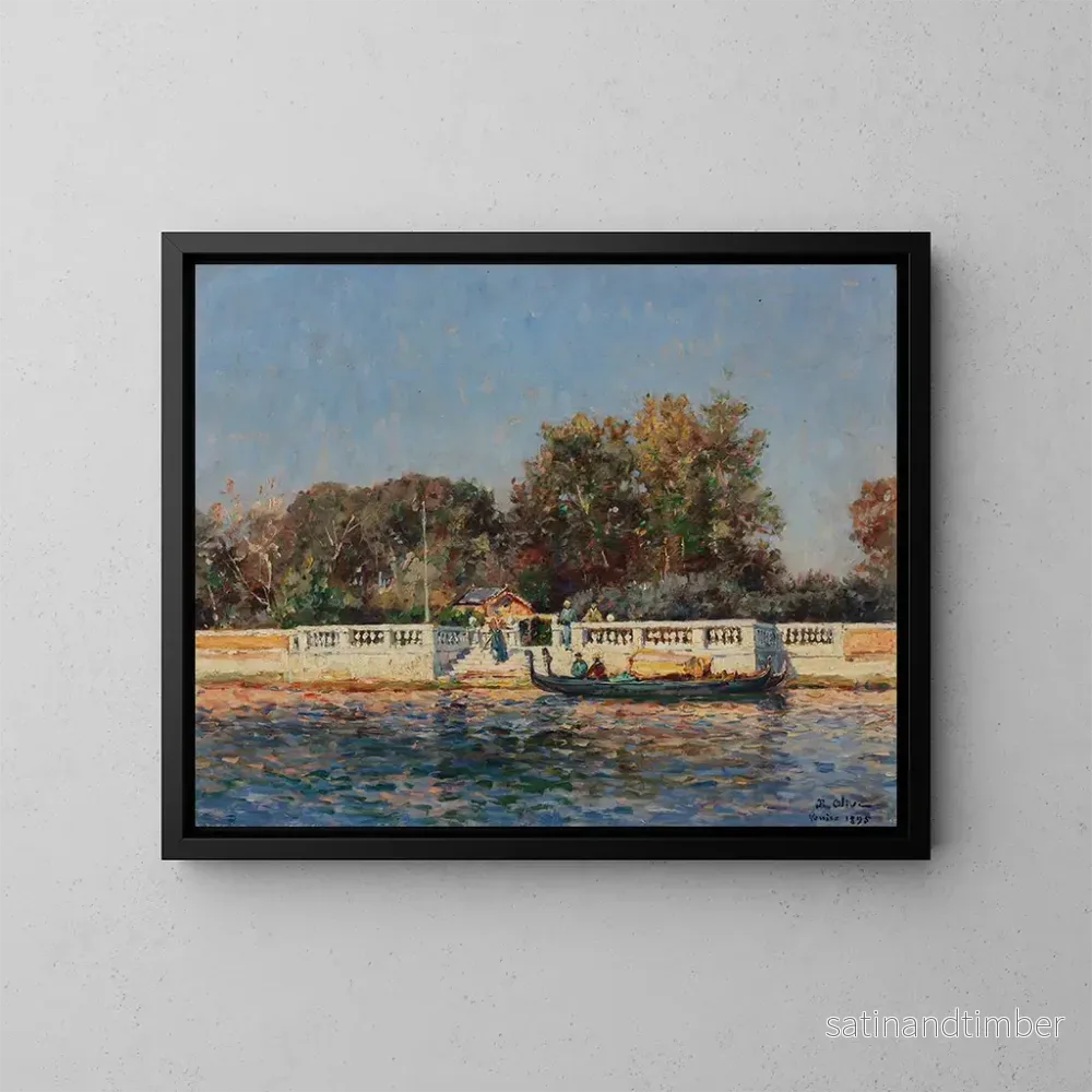 Reproduktion av målningen Le parc public à Venise - Jean-Baptiste Olive