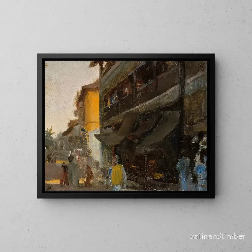 Reproduktion av målningen Rue de Mumbai, från resan i Indien – Jan Cybis Reproduktion av målningen Rue de Mumbai, från resan i Indien – Jan Cybis