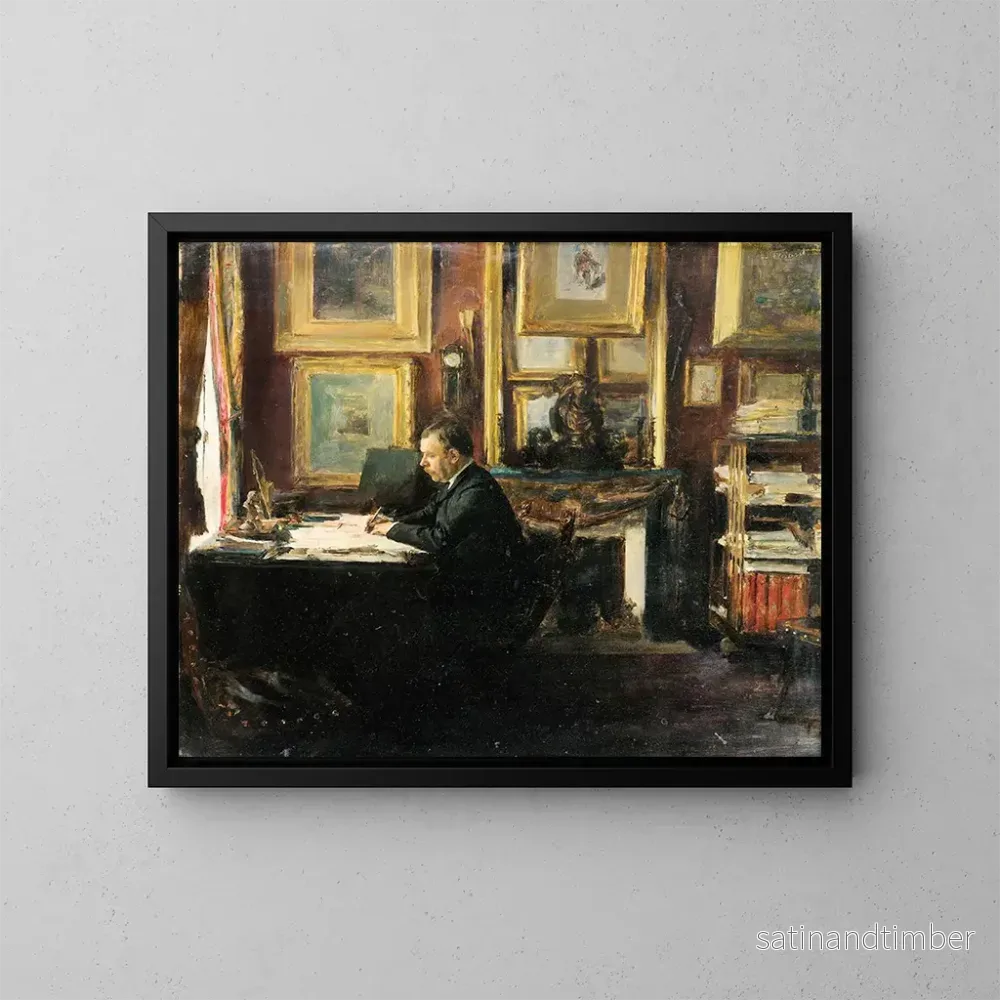 Reproduktion av målningen av skådespelaren Constant Coquelin i hans studie - Émile Friant
