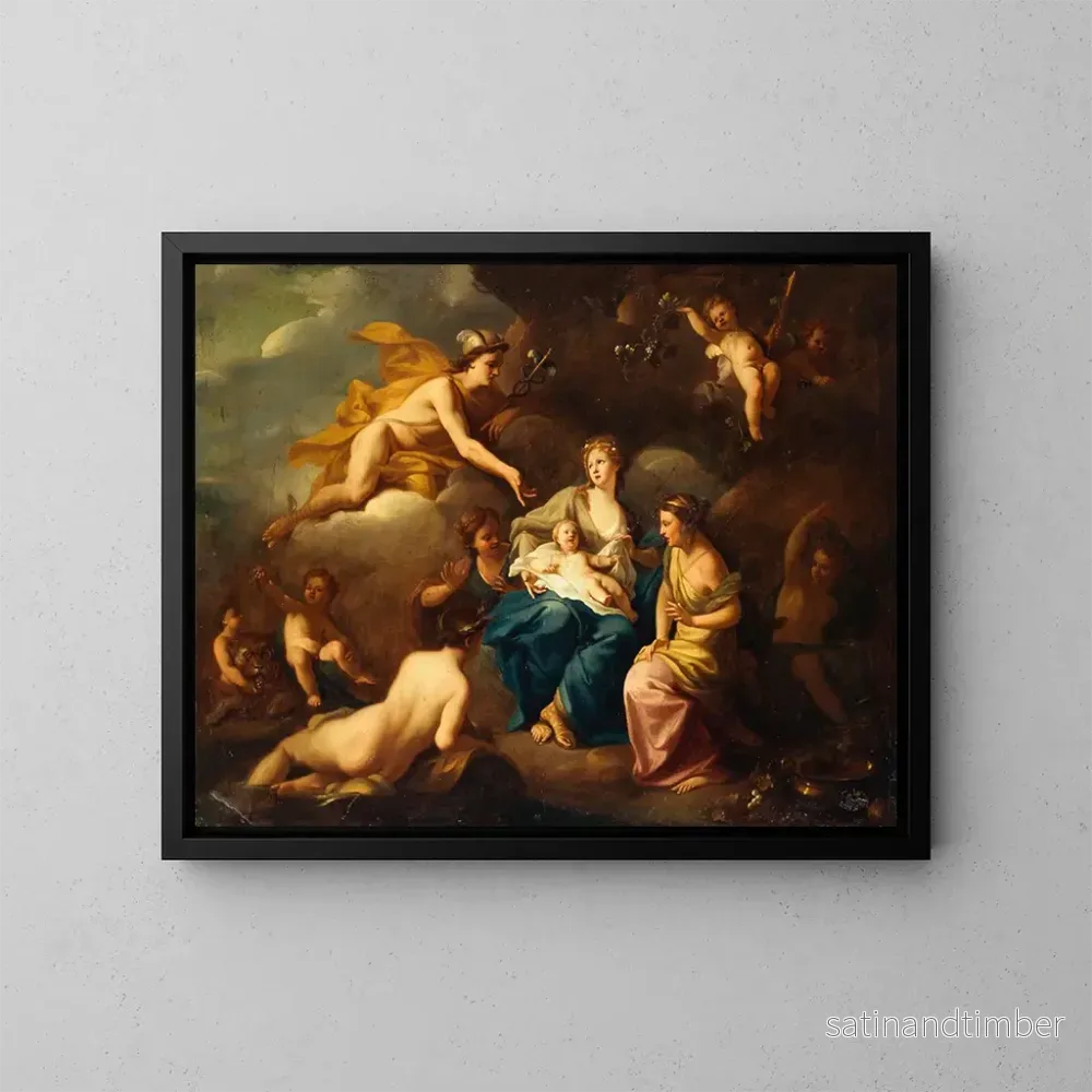Reproduktion av målningen La Naissance de Bacchus - Pierre-Jacques Cazes