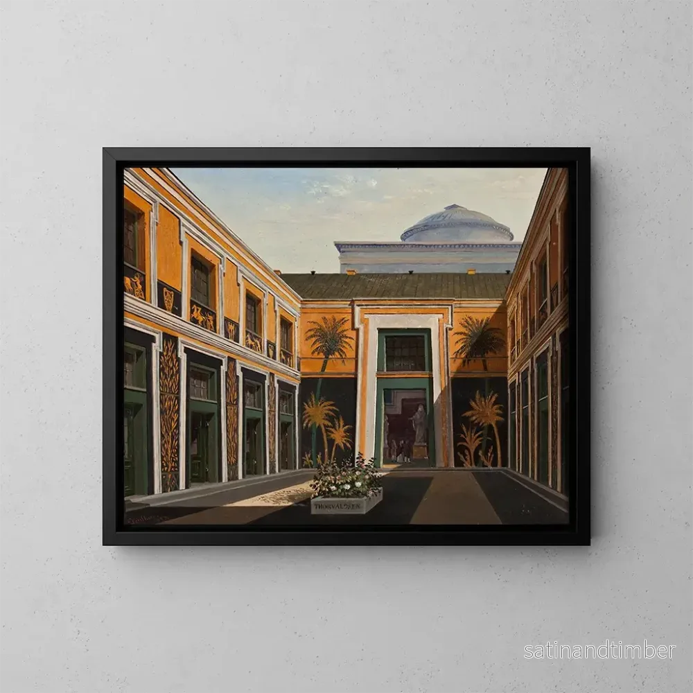 Reproduktion av målningen La cour du musée Thorvaldsen - Christian Olavius Zeuthen