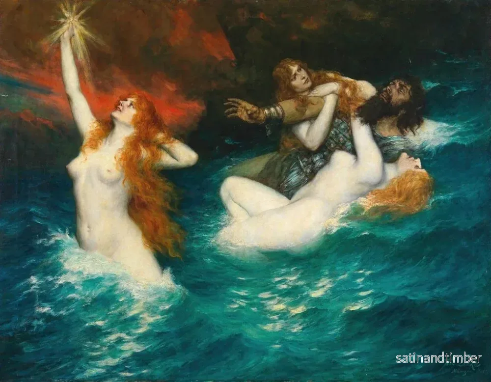 Reproduktion av målningen Les Rhinemaiden - Ferdinand Leeke - Bild 2