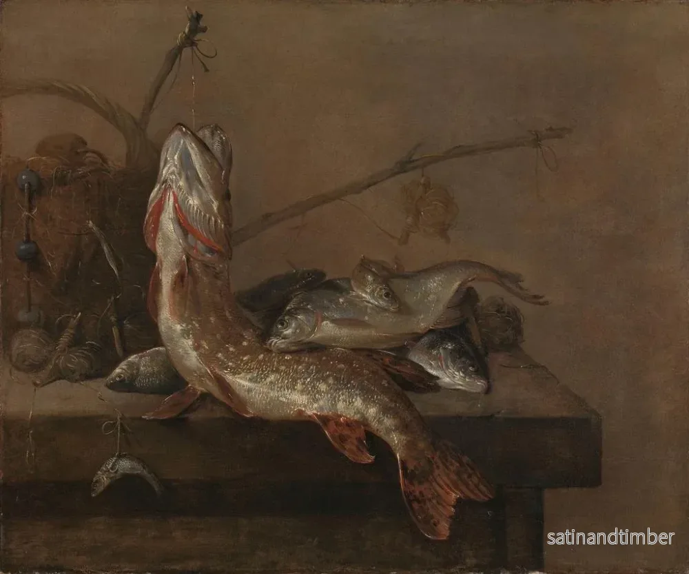 Reproduktion av målningen av naturtavla med fisk - Pieter van Noort - Bild 2