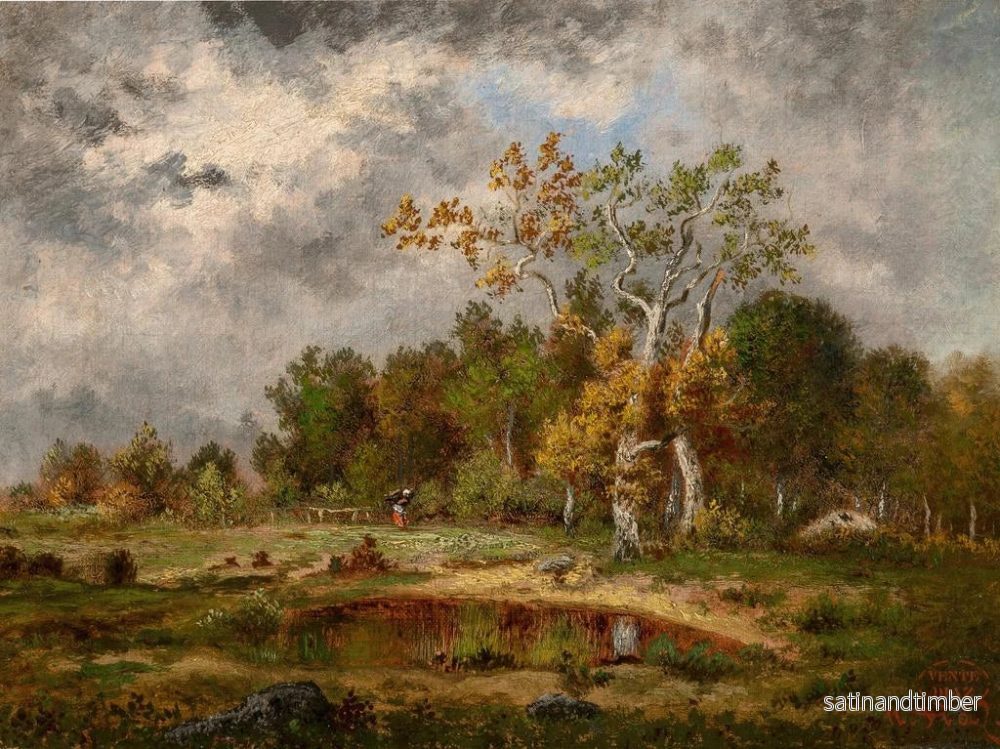 Reproduktion av målningen Fagotière vid en skog nära en damm - Narcisse Virgile Diaz de la Peña - Bild 2