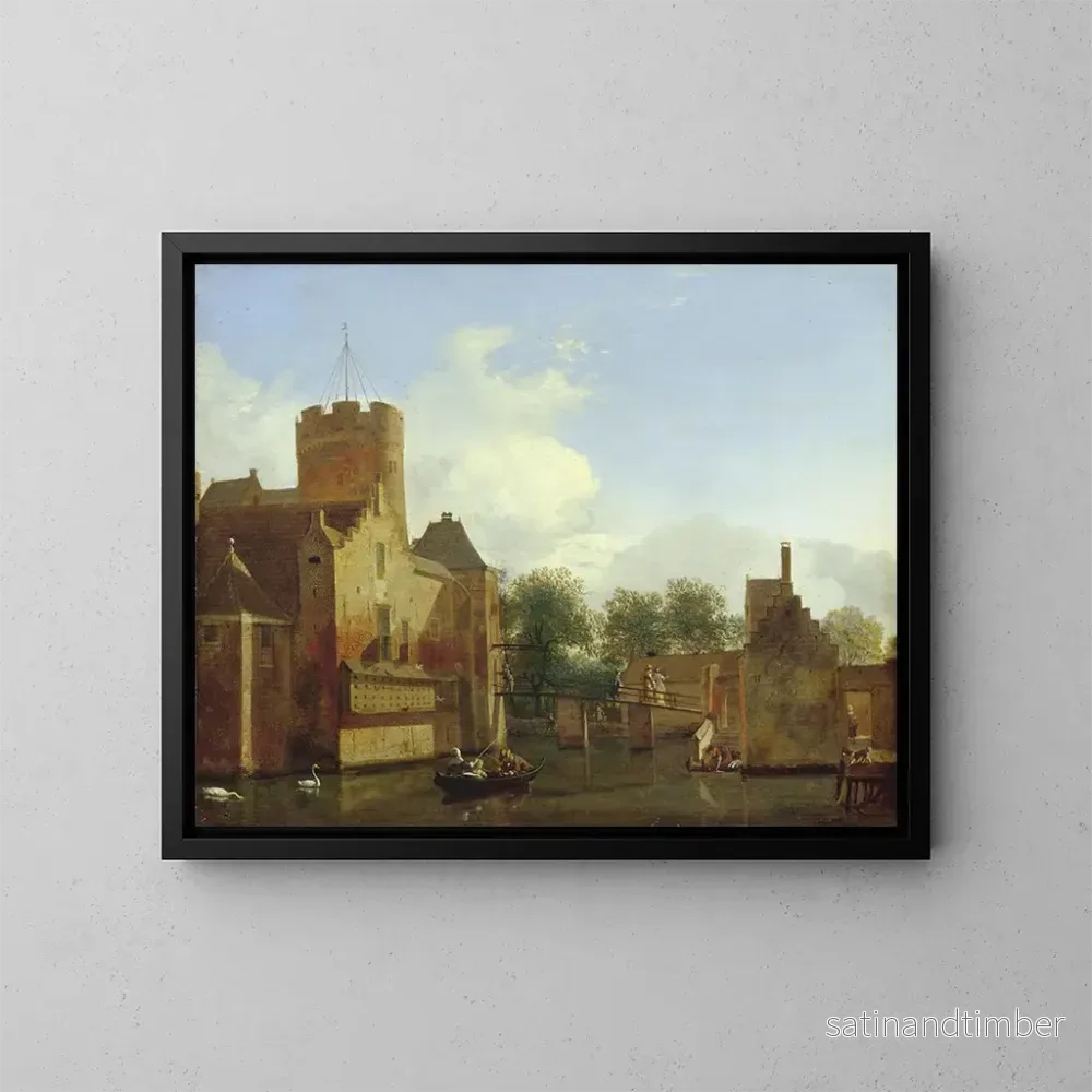 Reproduktion av målningen Château de Loenerslot i Nederländerna – Jan van der Heyden Reproduktion av målningen Château de Loenerslot i Nederländerna – Jan van der Heyden