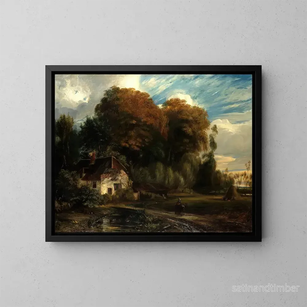 Reproduktion av målningen Le pavillon des gardiens dans la forêt de Compiègne - Paul Huet