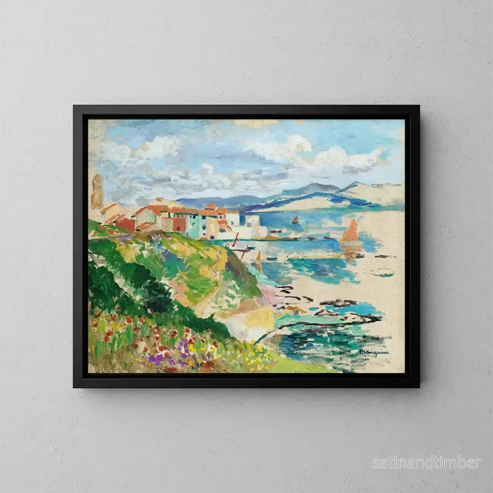 Reproduktion av målningen Vue sur la Ponche, Saint-Tropez - Henri Manguin