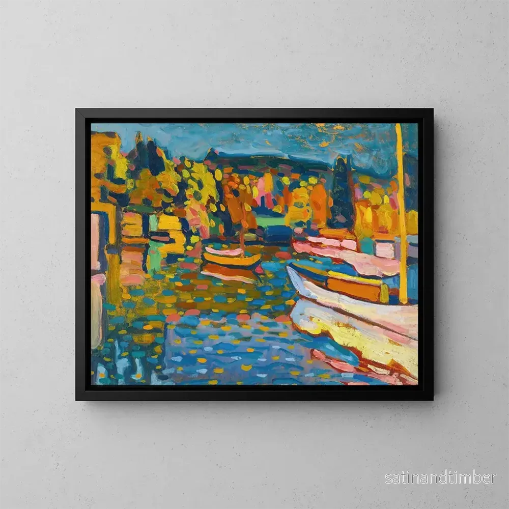 Reproduktion av målningen Studie för höstlandskap med båtar - Wassily Kandinsky