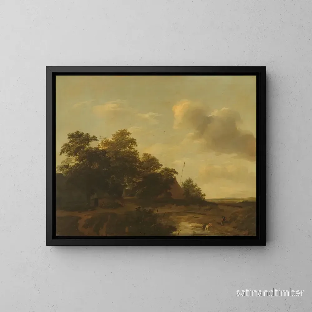 Reproduktion av målningen Landskap med en gård – Jan Vermeer van Haarlem l’Ancien