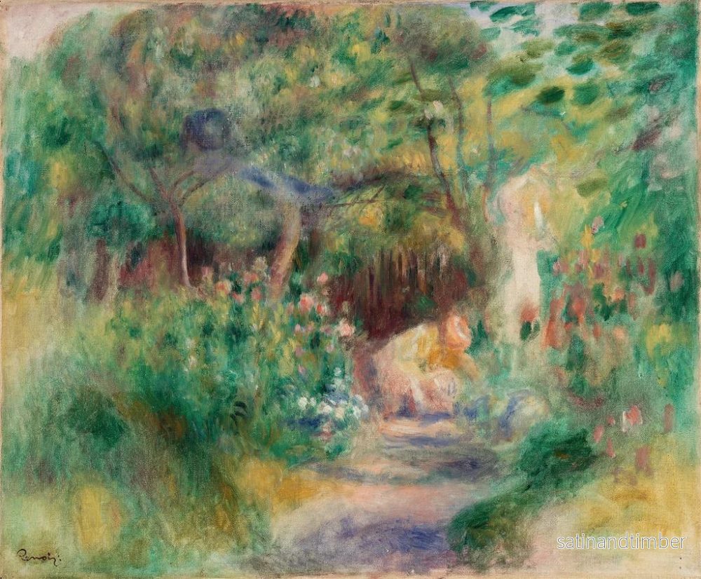 Reproduktion av målningen Landskapsbild med kvinna som odlar trädgård - Pierre-Auguste Renoir - Bild 2
