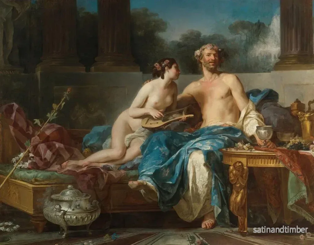 Reproduktion av målningen Les plaisirs d'Anacréon - Jean-Bernard Restout - Bild 2