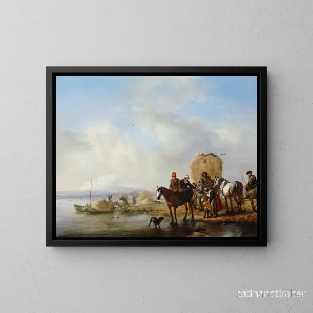 Reproduktion av målningen La Charrette de foin - Philips Wouwerman