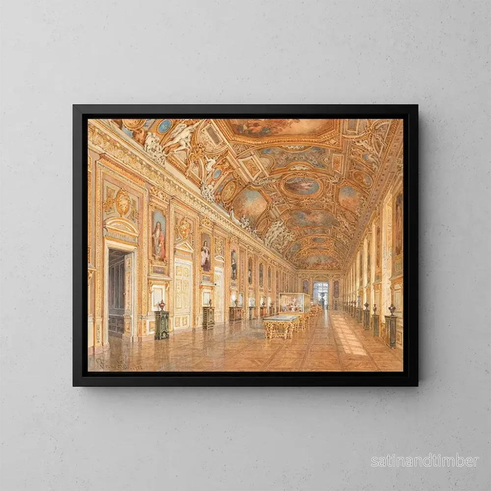 Reproduktion av målningen Galerie d'Apollon vid Louvren i Paris - Franz Alt