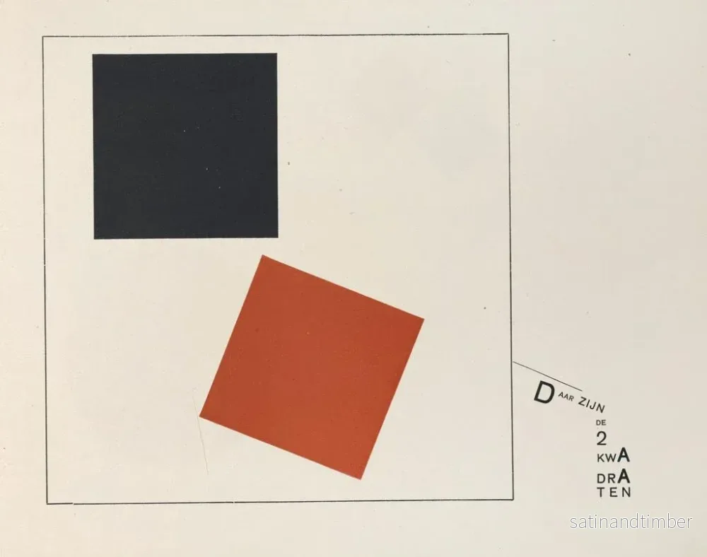 Reproduktion av målningen Att bli suprematist av två färger i sex konstruktioner Pl 7 - El Lissitzky - Bild 2