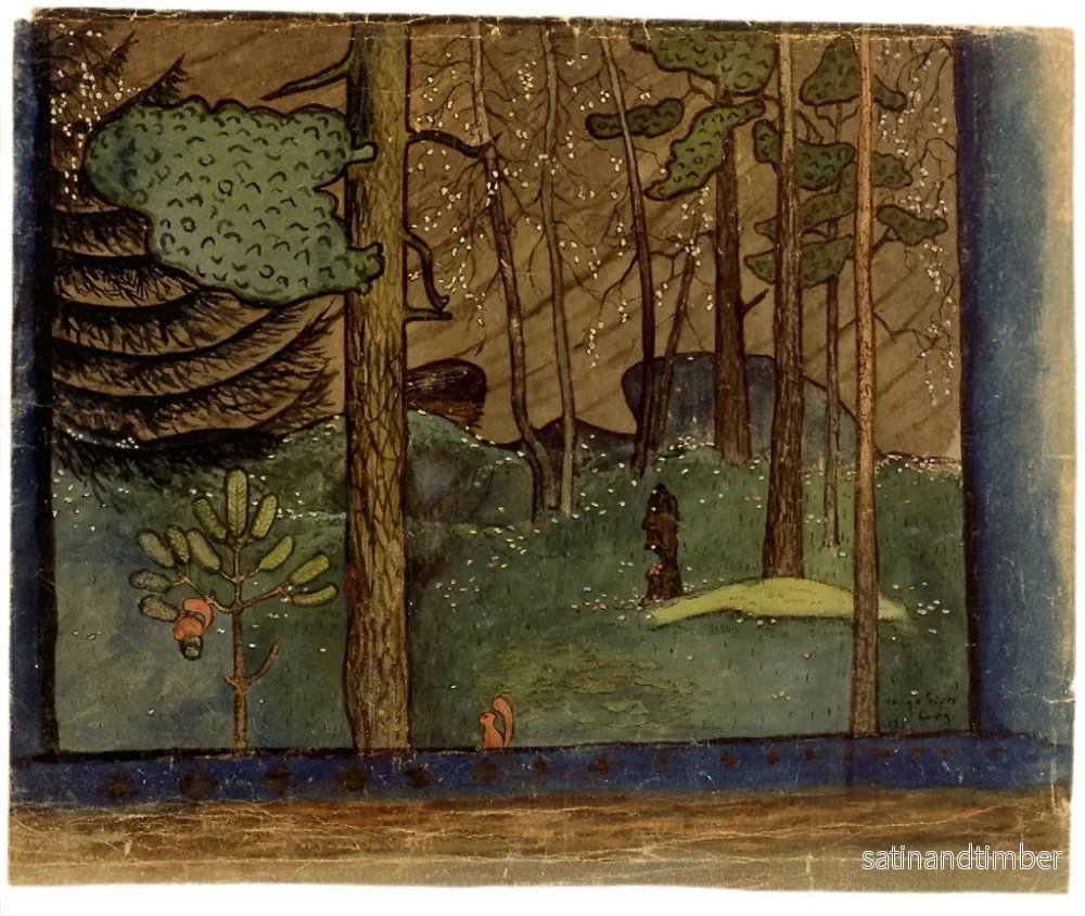 Reproduktion av målningen Höst i skogen - Hugo Simberg - Bild 2