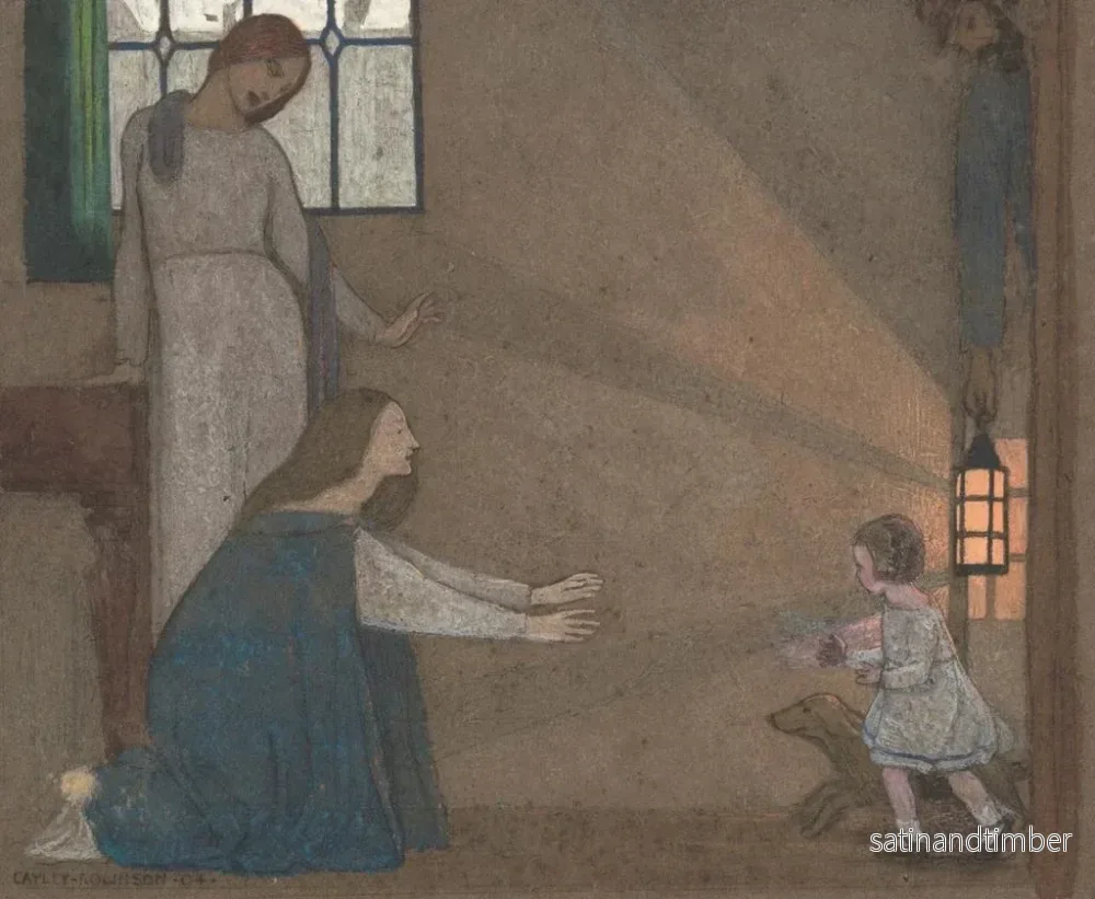 Reproduktion av målningen Studie för L'Enfant perdu - Frederick Cayley Robinson - Bild 2