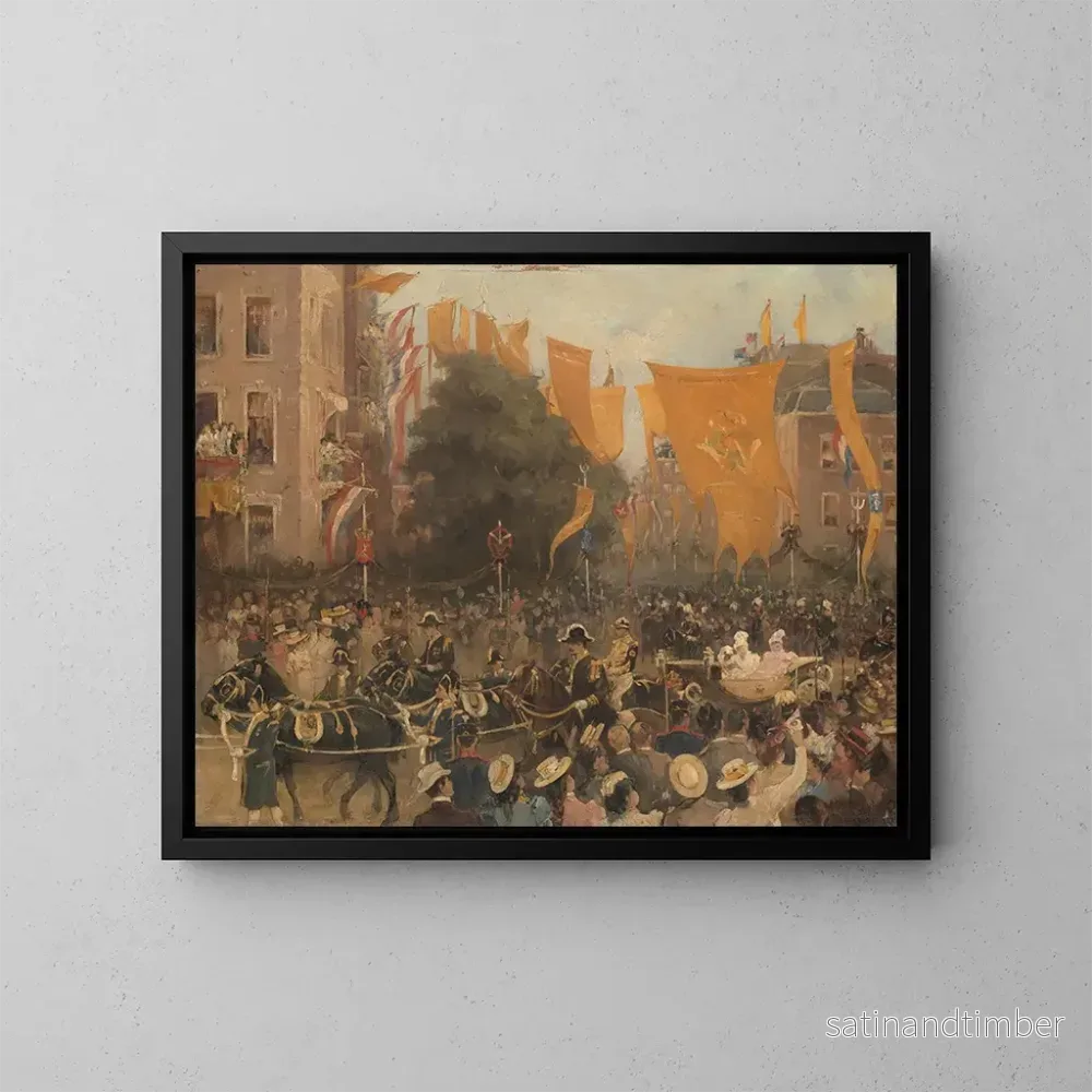 Reproduktion av målningen av L’entrée de la reine Wilhelmine à Amsterdam en 1898 – Hobbe Smith Reproduktion av målningen av L’entrée de la reine Wilhelmine à Amsterdam en 1898 – Hobbe Smith