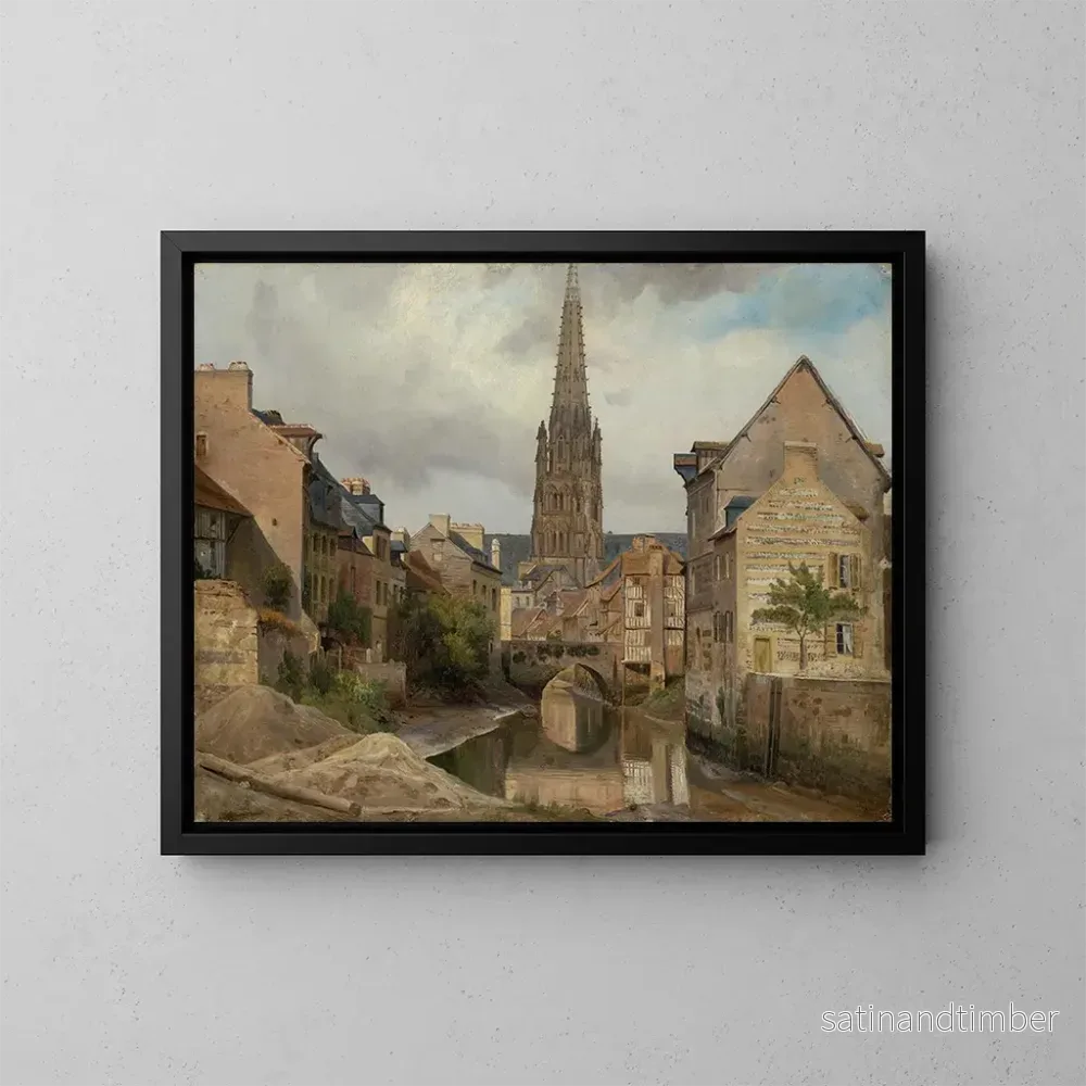 Reproduktion av målningen Vue de Saint-Martin à Harfleur près du Havre - Johann Wilhelm Schirmer