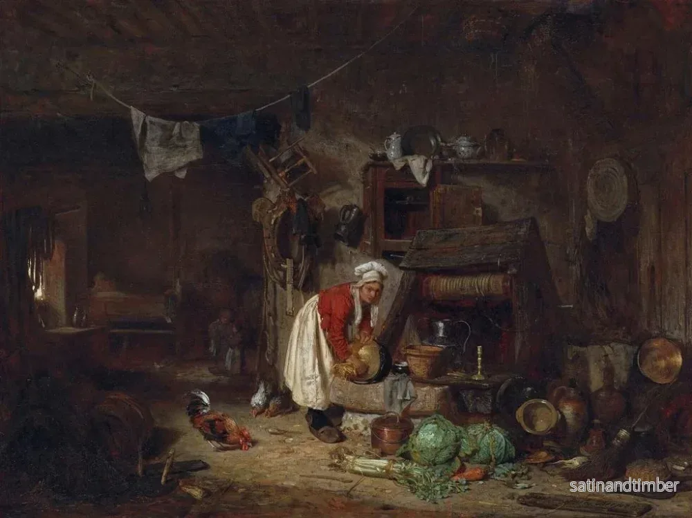 Reproduktion av målningen av inomhusgård i Berry - Jules Dupré - Bild 2