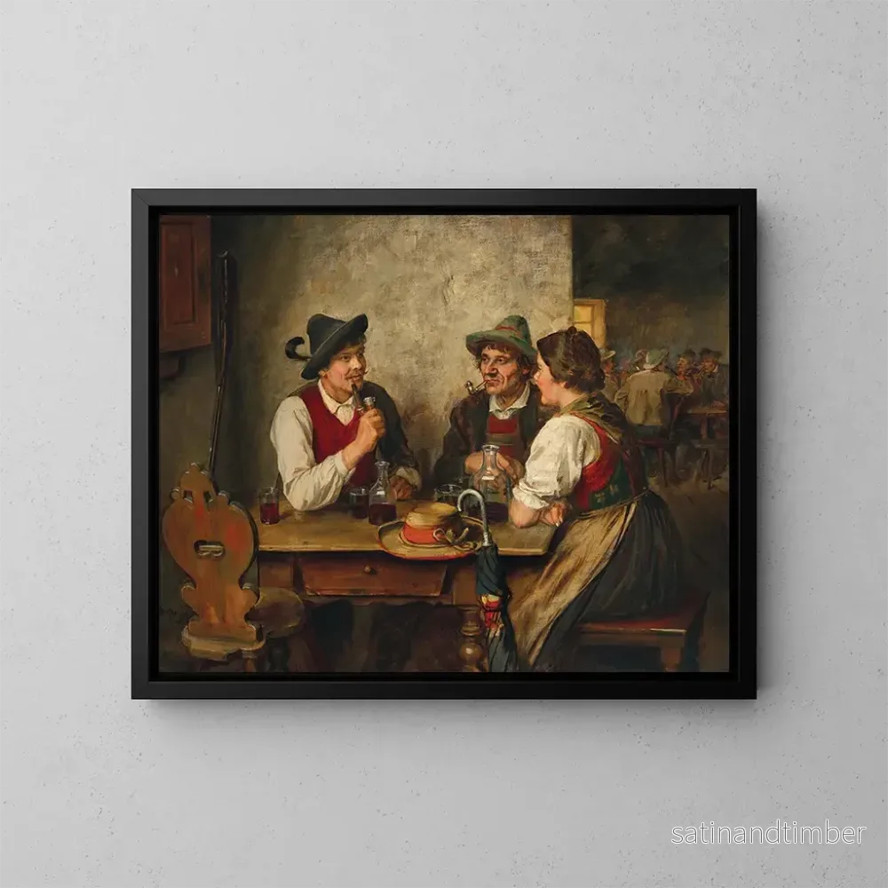 Reproduktion av målningen En scen i en taverna – Franz von Defregger Reproduktion av målningen En scen i en taverna – Franz von Defregger