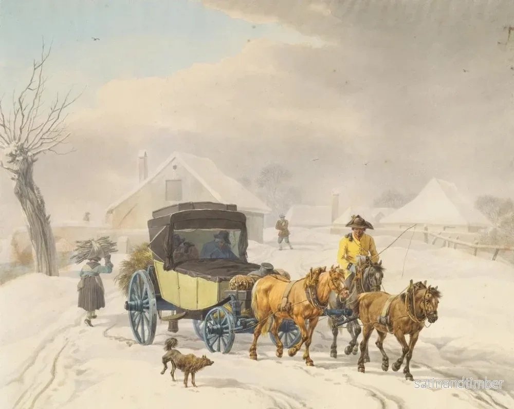 Reproduktion av målningen av Diligence en hiver - Wilhelm von Kobell - Bild 2