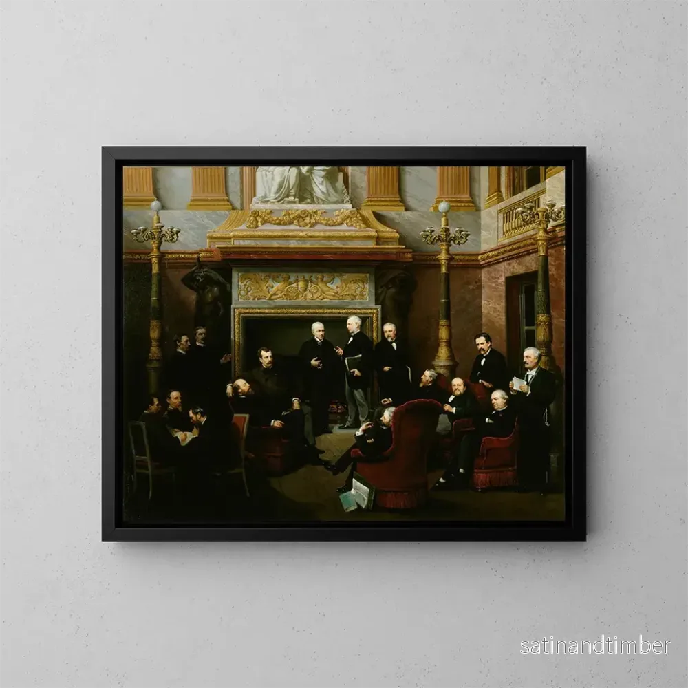 Reproduktion av målningen Le Fumoir de l’Assemblée nationale au château de Versailles år 1876 – Léon Aclocque Reproduktion av målningen Le Fumoir de l’Assemblée nationale au château de Versailles år 1876 – Léon Aclocque