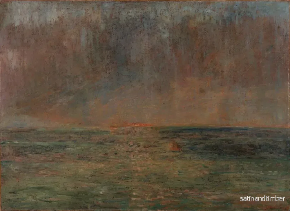 Reproduktion av målningen Stor havslandskapsmålning vid solnedgången - James Ensor - Bild 2