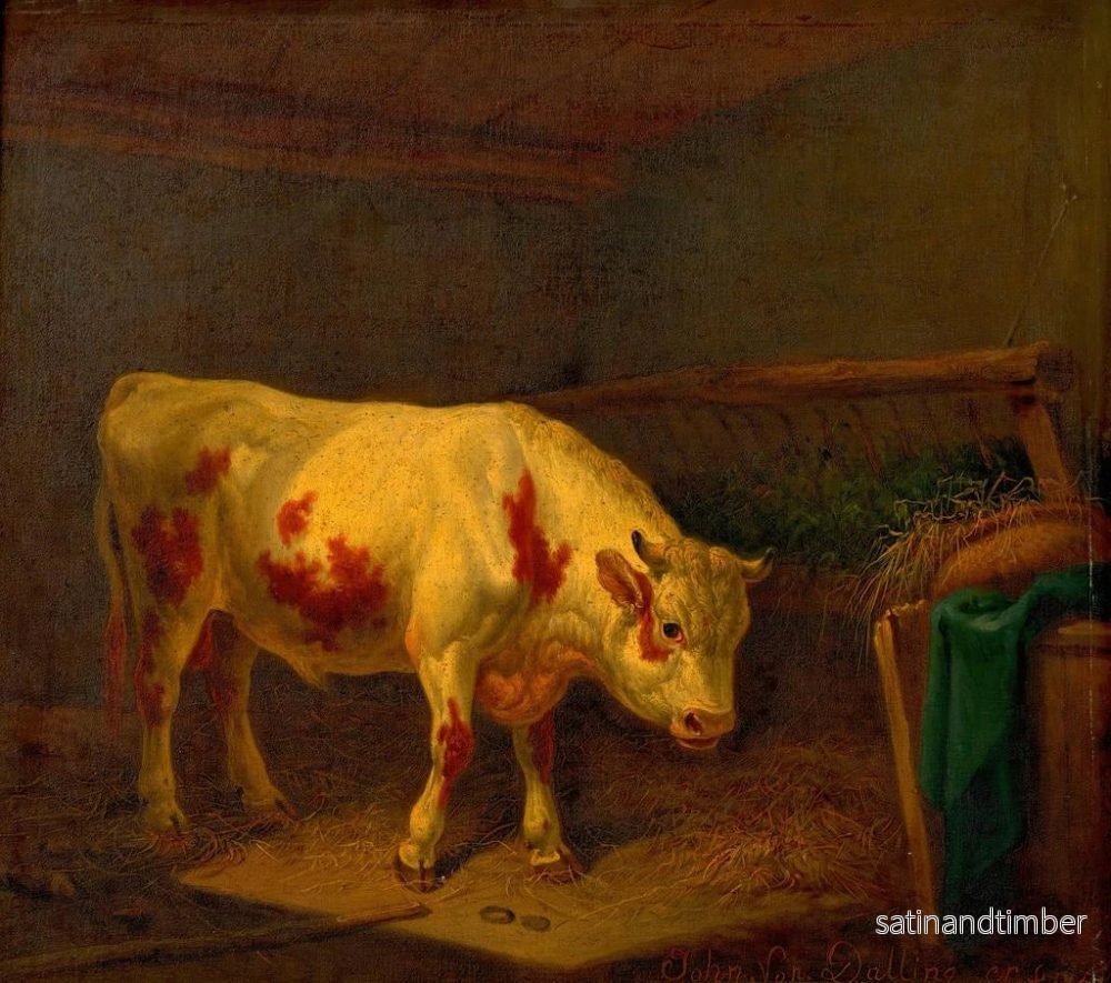 Reproduktion av målningen av Vache dans l'étable - Johann Baptist Dallinger von Dalling le Jeune - Bild 2
