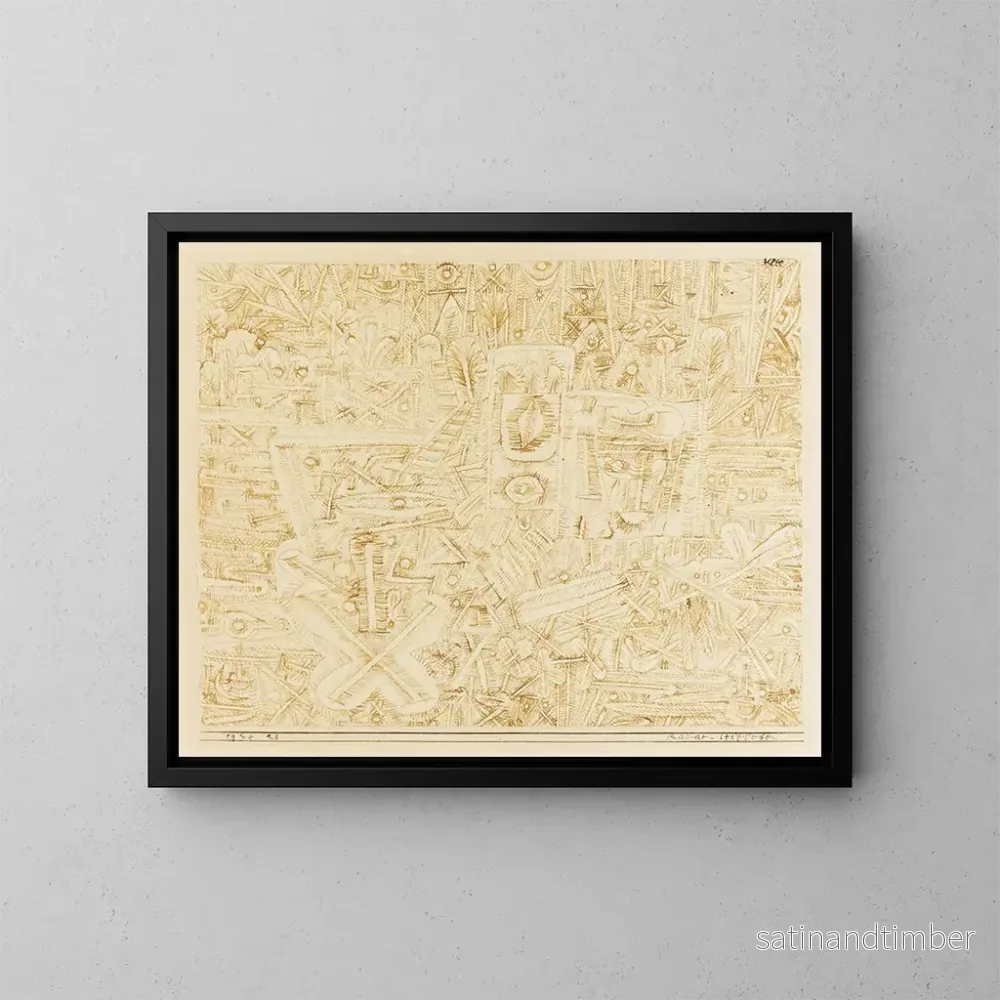 Reproduktion av målningen Naturtavla vid bazar - Paul Klee