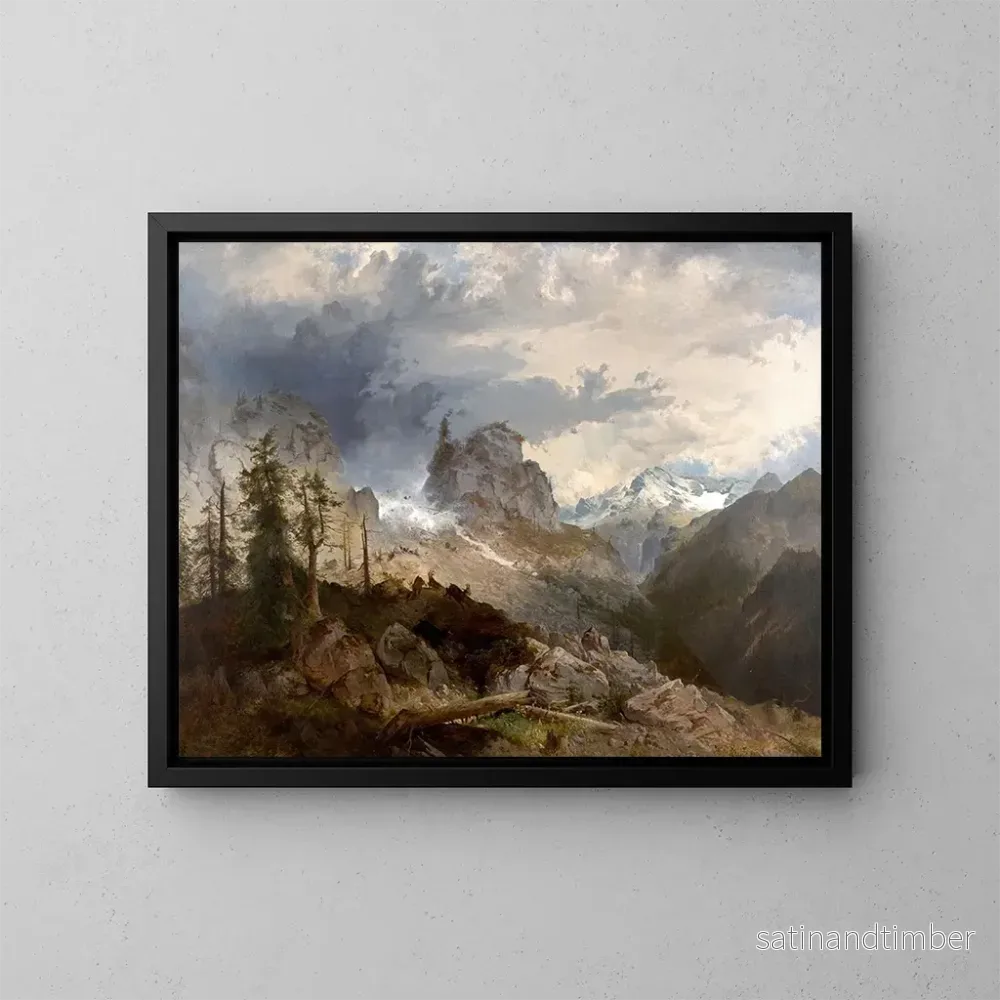 Reproduktion av målningen Erosion i de höga bergen - Michael Emil Sachs