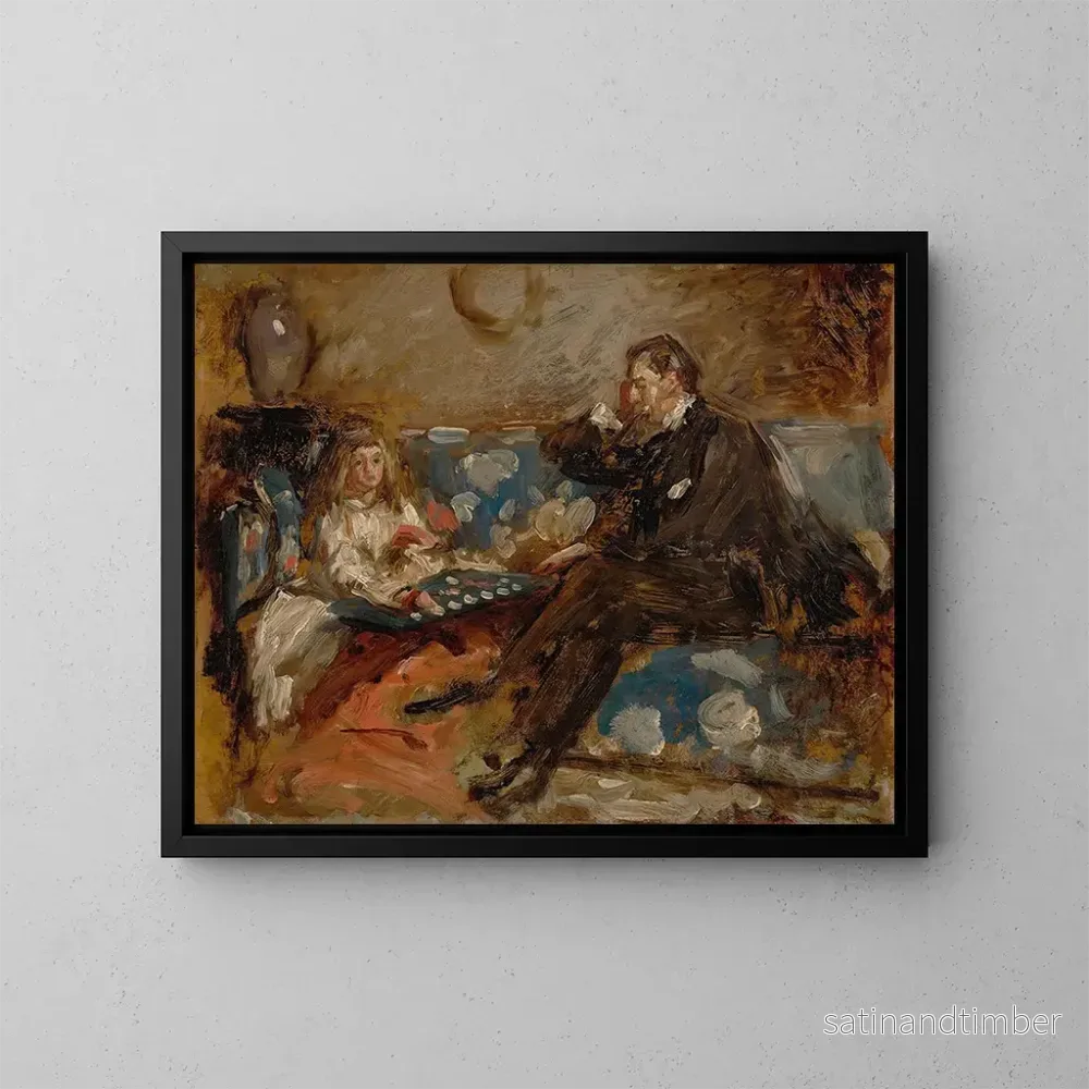 Reproduktion av målningen Hugh Hammersley och hans dotter Eve - Henry Tonks