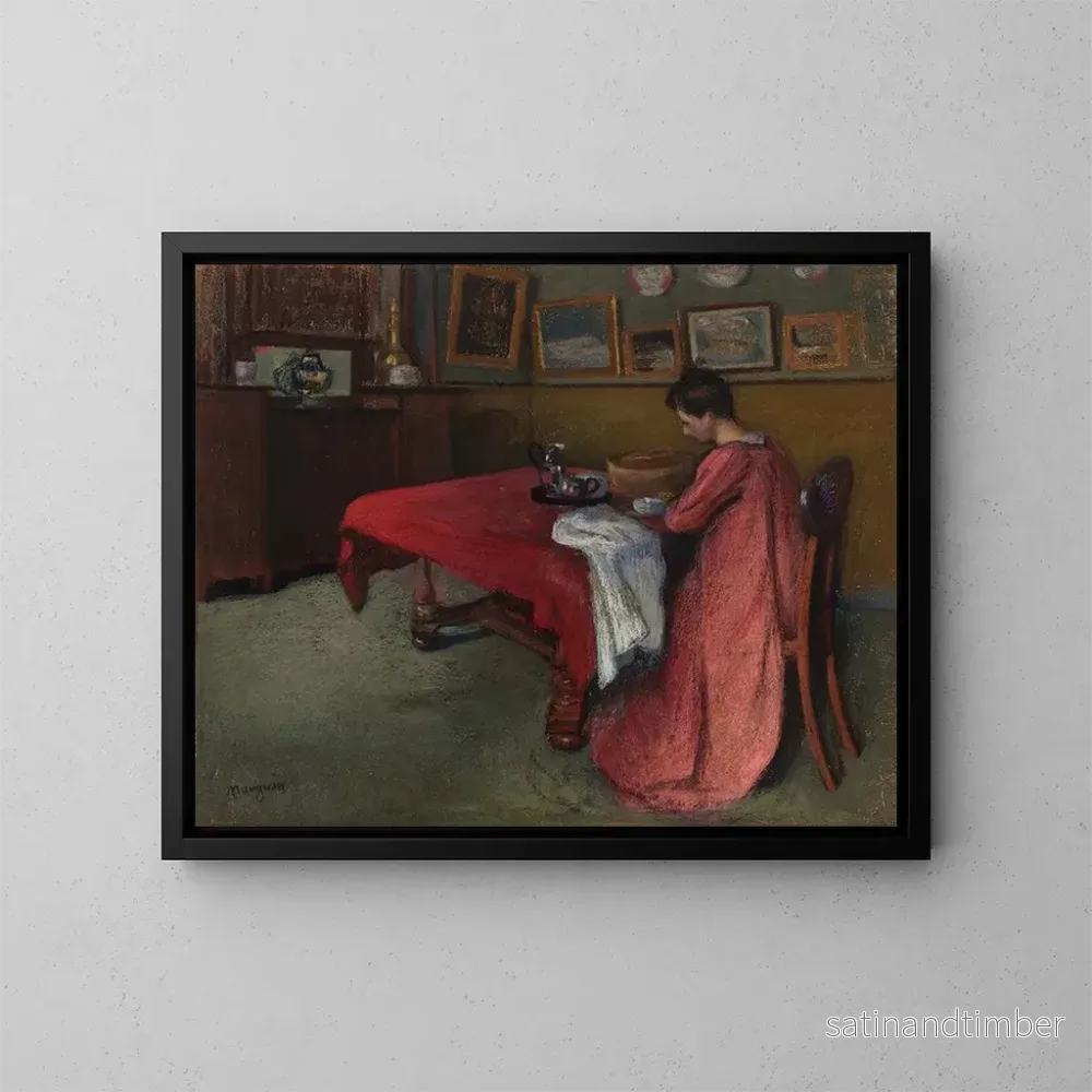Reproduktion av målningen La robe de chambre rouge - Henri Manguin