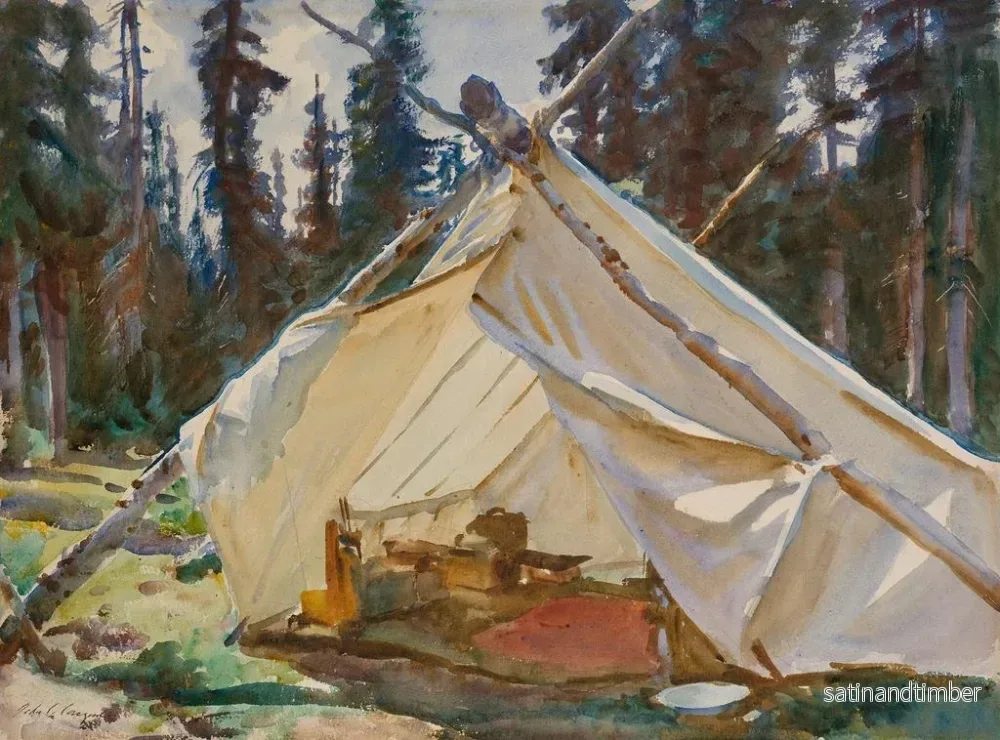 Reproduktion av målningen En tält i Klippiga bergen - John Singer Sargent - Bild 2