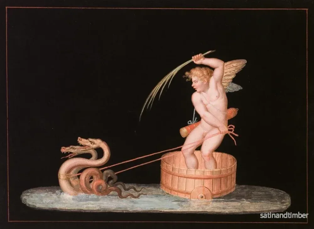 Reproduktion av målningen Cupid dragen av två sjöormar - Michelangelo Maestri - Bild 2