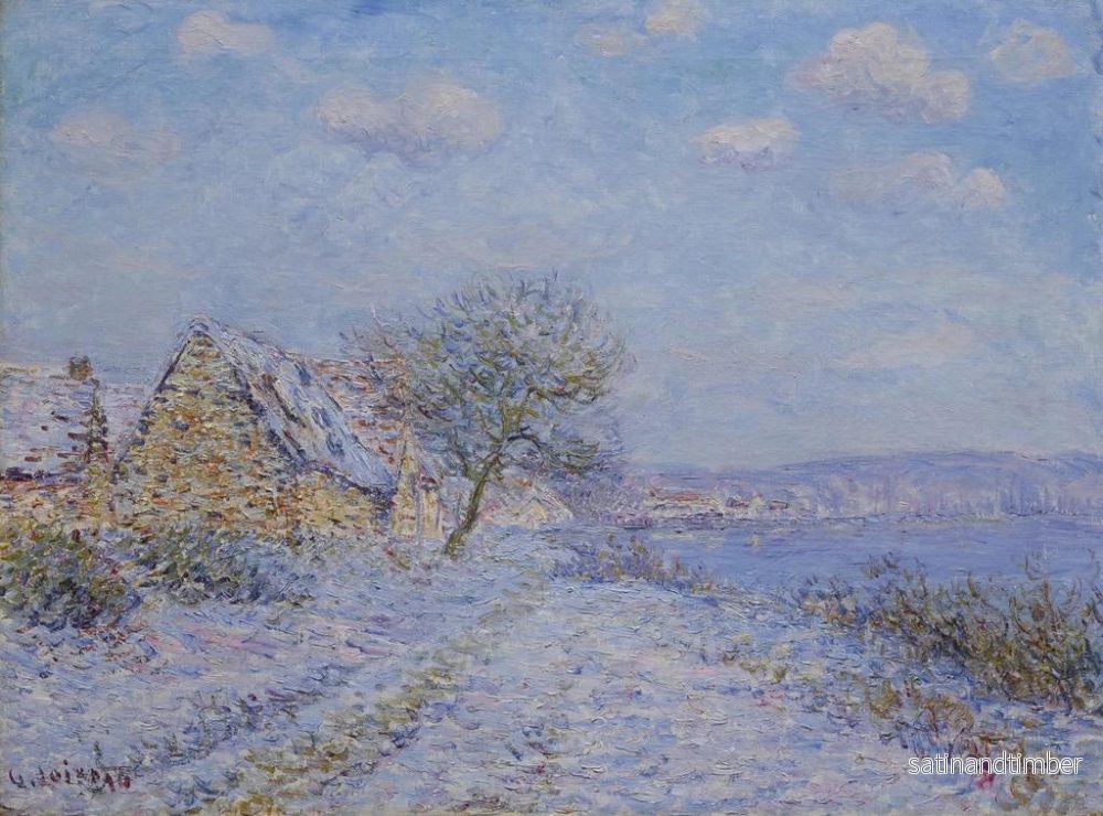 Reproduktion av målningen Tournedos sur Seine, snö, frost, sol - Gustave Loiseau - Bild 2