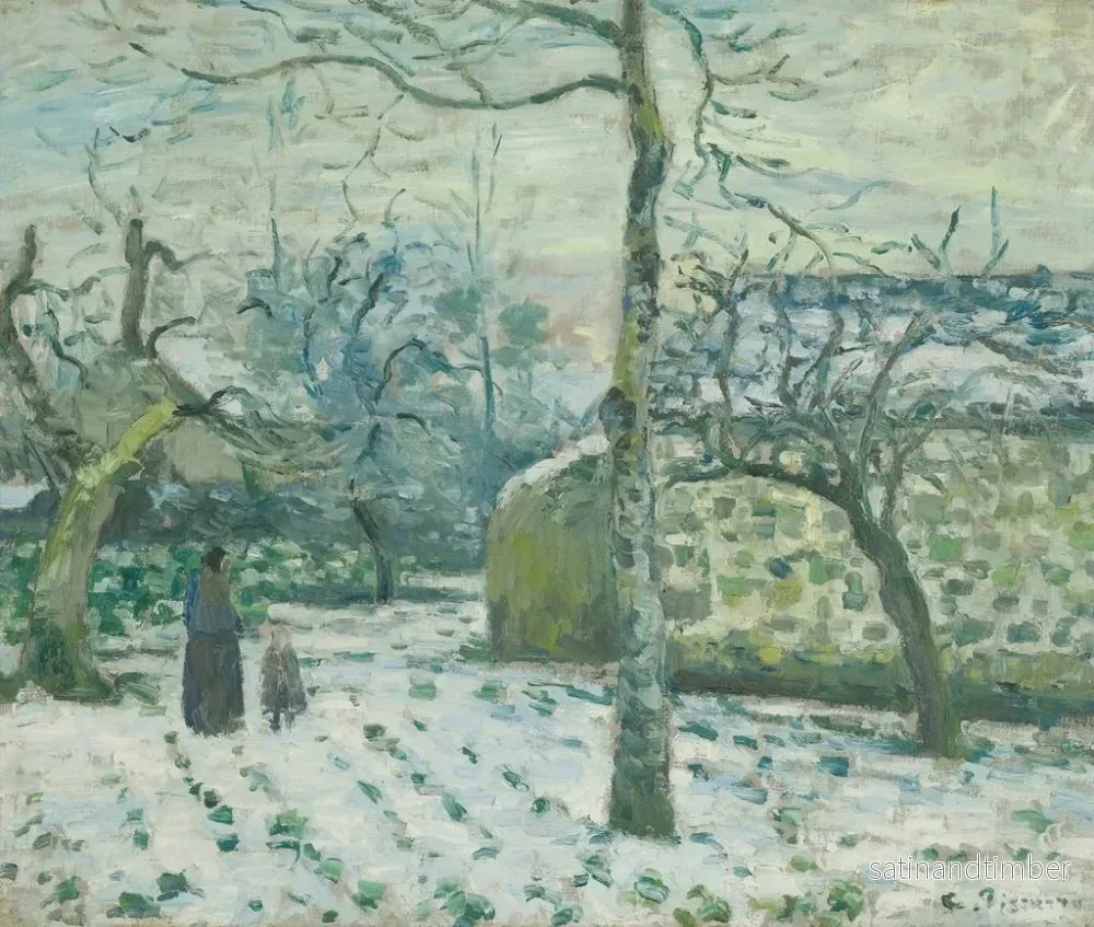 Reproduktion av målningen Effet de neige à Montfoucault - Camille Pissarro - Bild 2