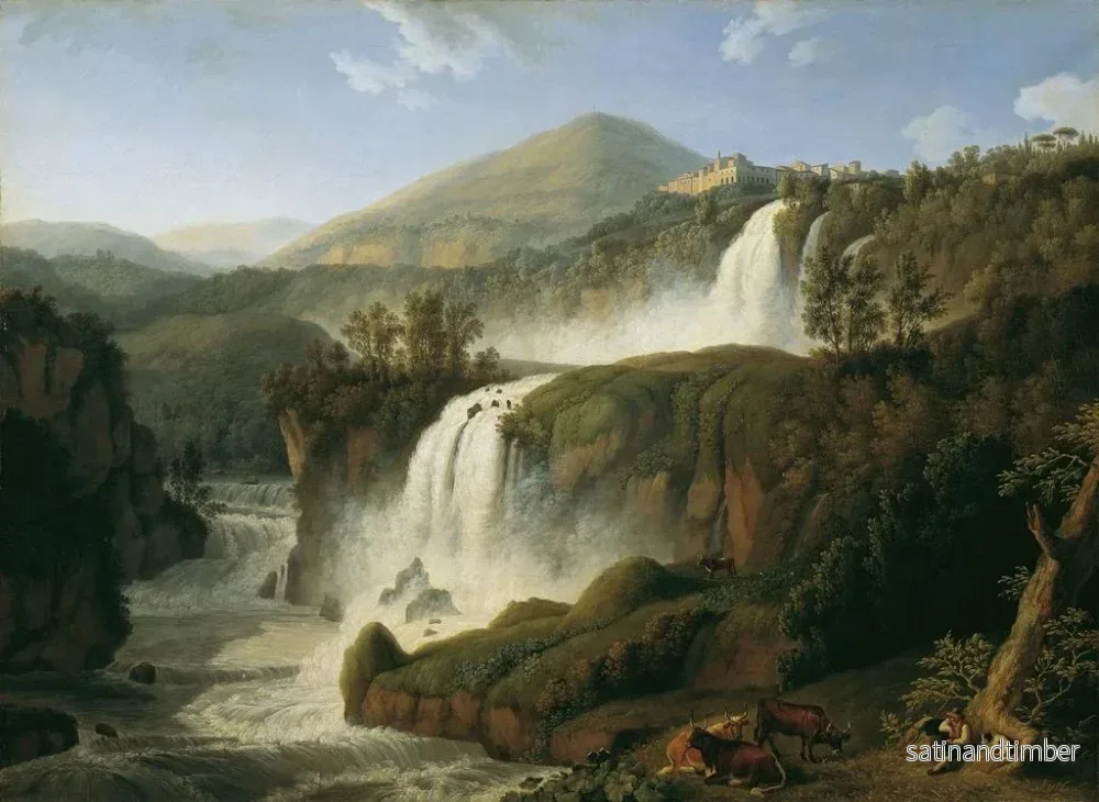 Reproduktion av målningen La grande cascade de Tivoli près de Rome - Jakob Philipp Hackert - Bild 2