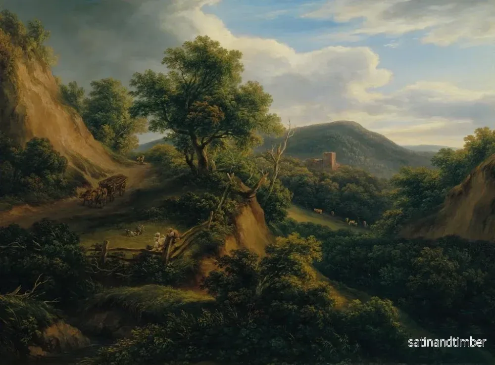 Reproduktion av målningen Landskap med bergskog och ruin - Joseph Messmer - Bild 2