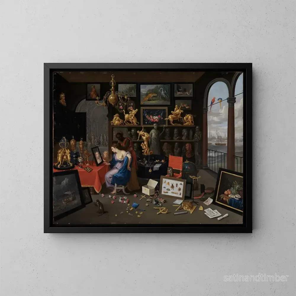 Reproduktion av målningen En curiositetsrum med Venus vid sin toalett - Jan van Kessel den äldre
