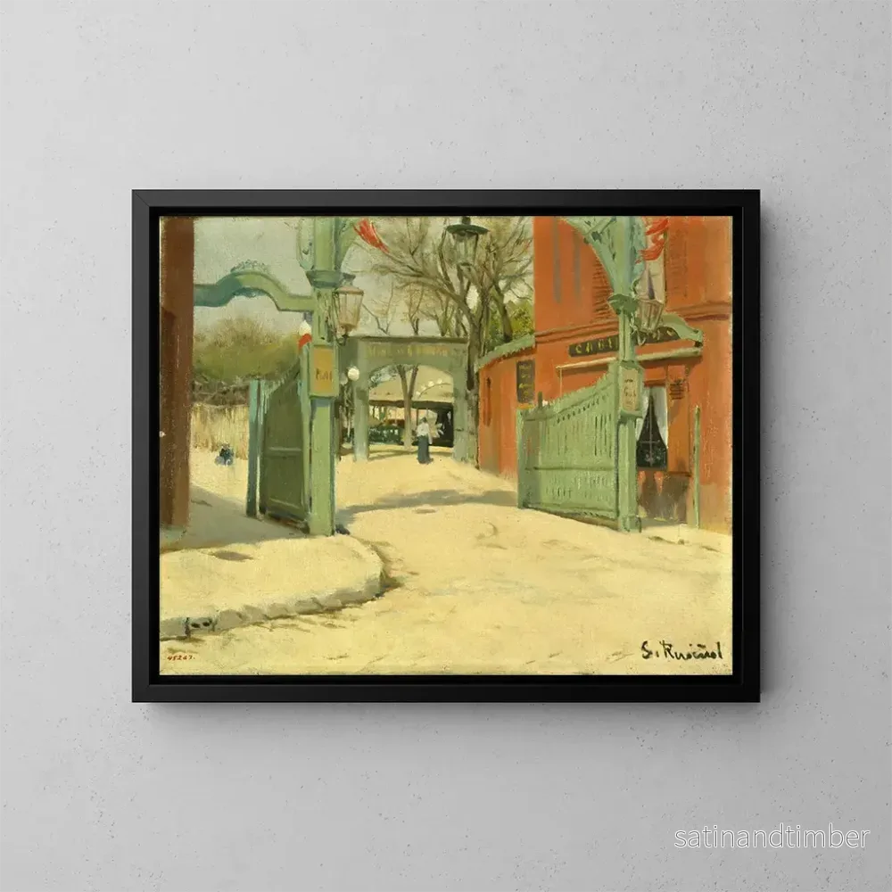 Reproduktion av målningen Entré till parken vid Moulin de la Galette - Santiago Rusiñol