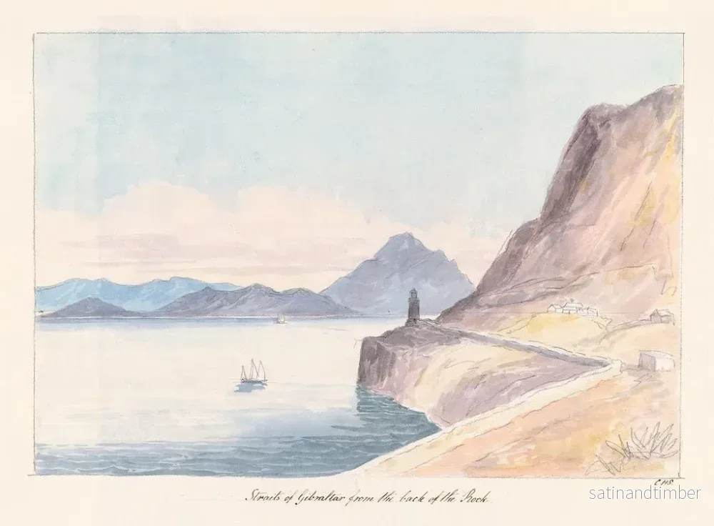 Reproduktion av målningen av Gibraltar sund sett bakifrån klippan - Charles Hamilton Smith - Bild 2