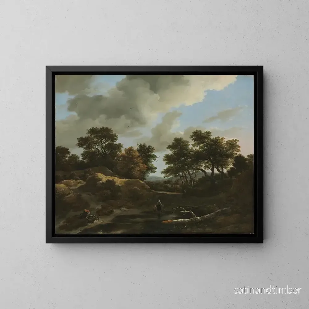 Reproduktion av målningen av skogigt och kuperat landskap - Jacob van Ruisdael