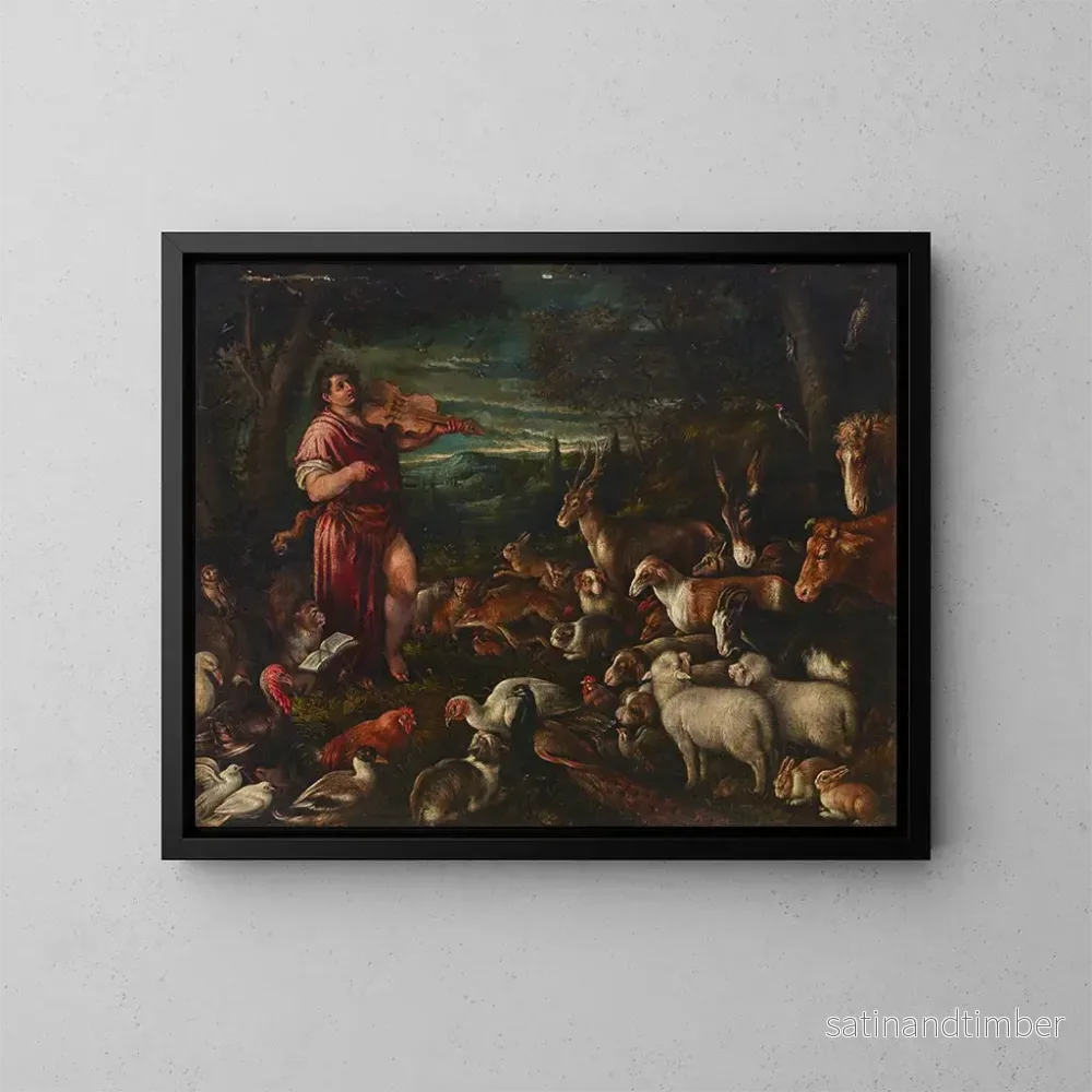 Reproduktion av målningen Orphée som charmant djuren – Francesco Bassano den äldre Reproduktion av målningen Orphée som charmant djuren – Francesco Bassano den äldre