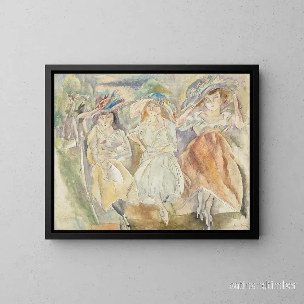 Reproduktion av målningen Les grands chapeaux - Jules Pascin