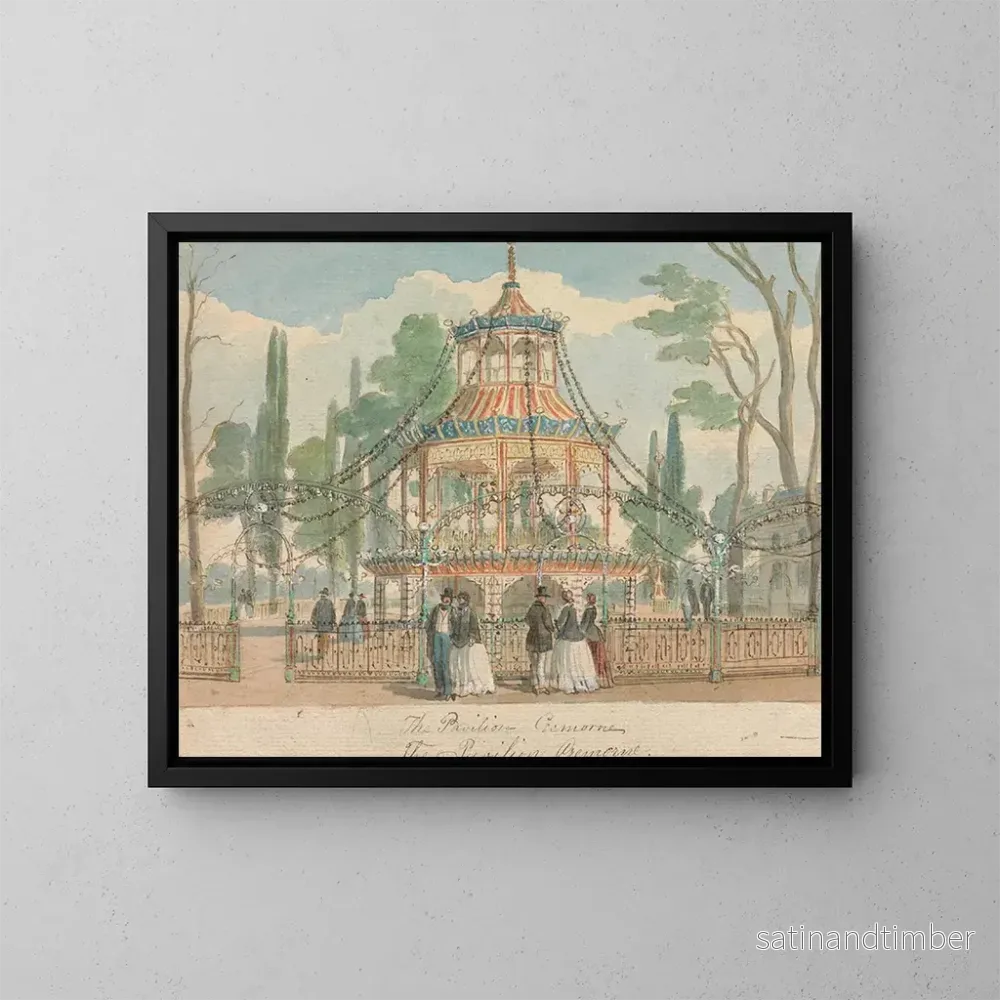 Reproduktion av målningen Le pavillon de Cremorne - William Henry Brooke