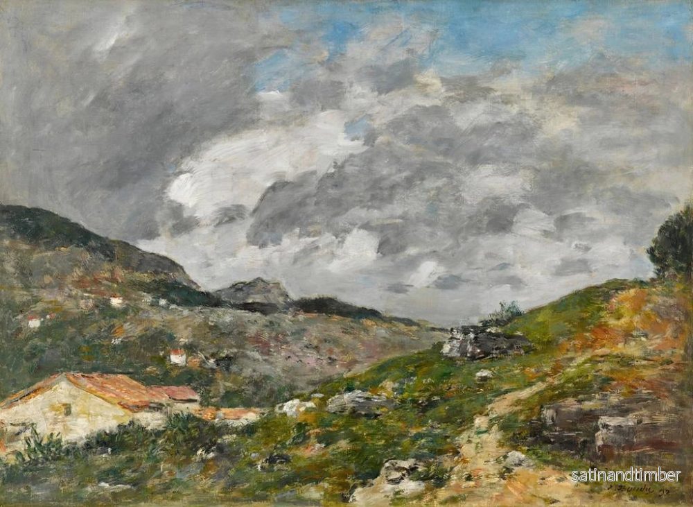 Reproduktion av målningen av bergen runt Nice - Eugène Boudin - Bild 2